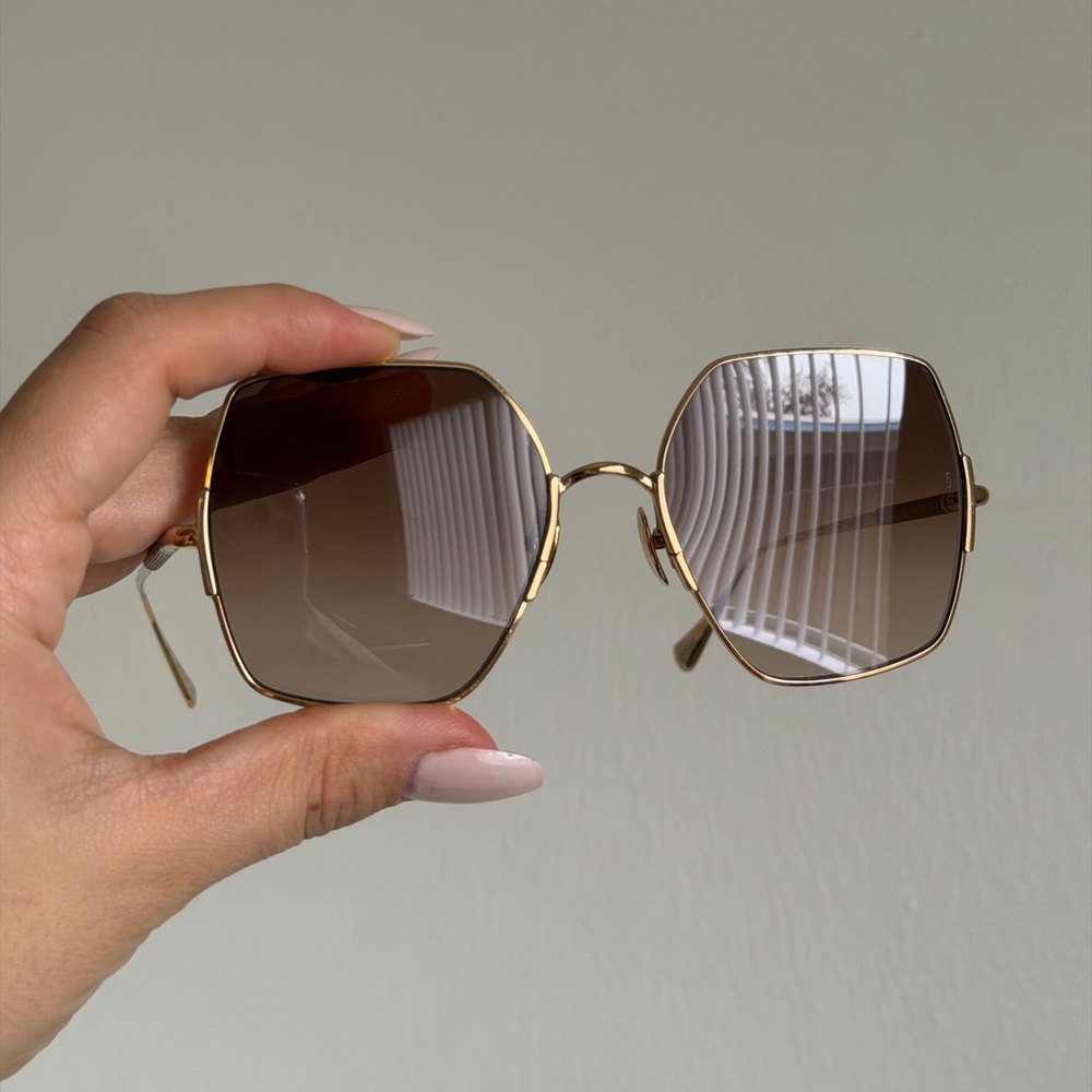 Sunday Somewhere Gold Frame Brown Gradient Sunglasses